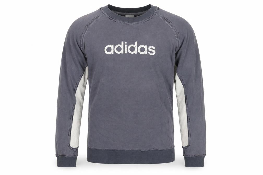 Adidas Men's Grey XL Pullover Crew Neck Logo Sweatshirt
