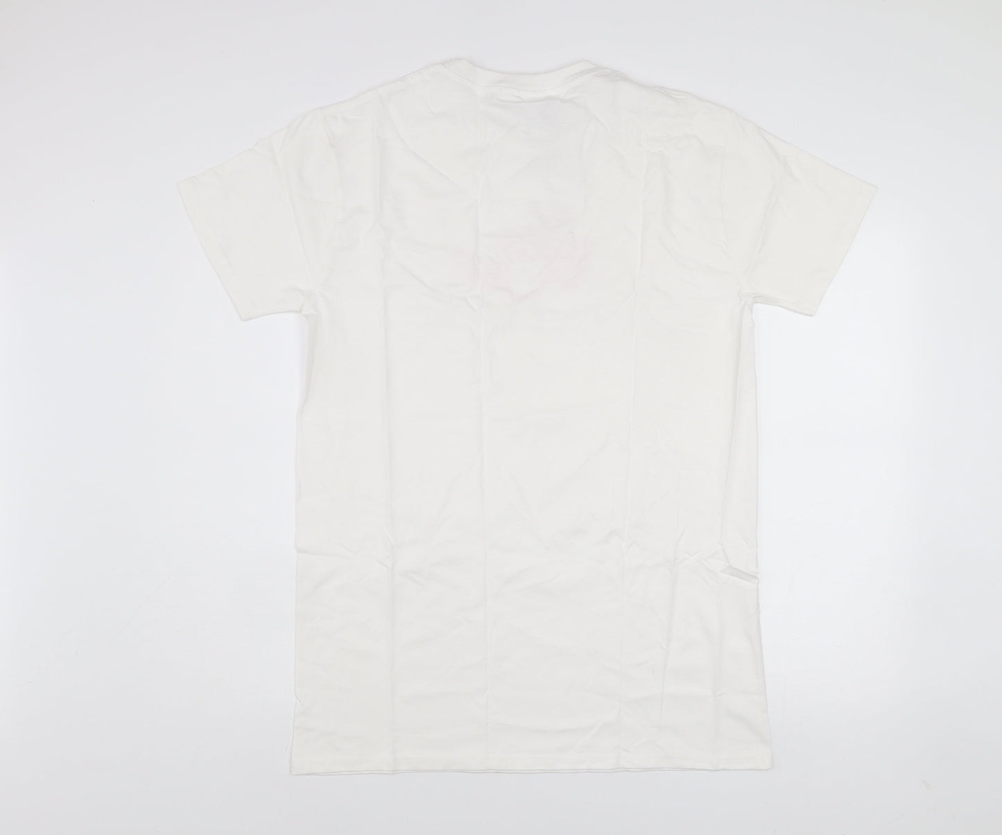 Love Island Women White Cotton Graphic T-Shirt Size S
