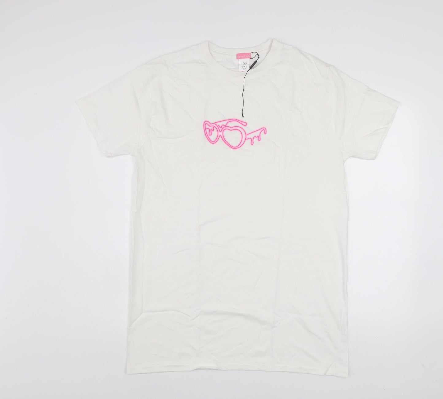 I Saw It First Women's White Cotton Love Island T-Shirt Size S