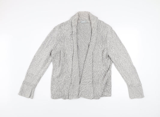 Wallis Women’s Grey Cotton Chunky Knit Open Cardigan Size L