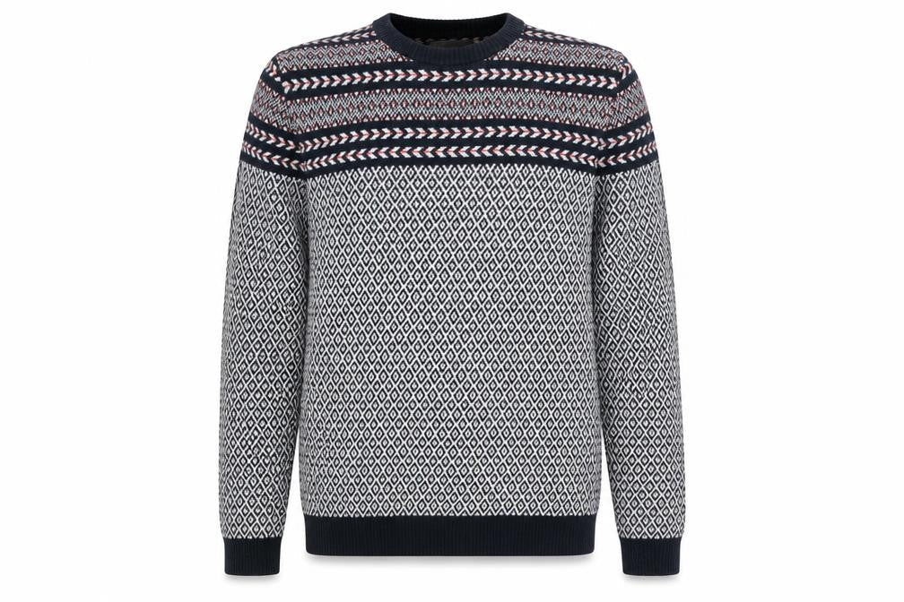 ASOS Men’s Black Fair Isle Crew Neck Cotton Jumper Size M
