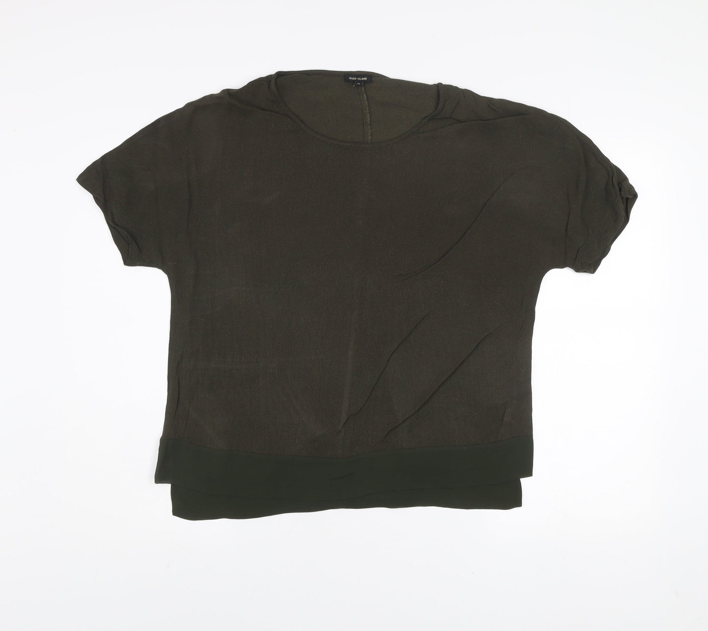 River Island Women’s Green Short Sleeve Blouse Size 10