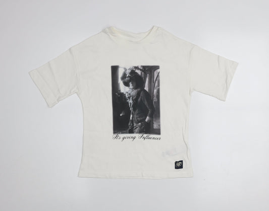 Marks and Spencer Harry Potter Girls Ivory Graphic T-Shirt 6-7 Years Cotton