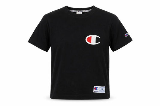 Champion Men's Black Small Crew Neck Short Sleeve Cotton T-Shirt
