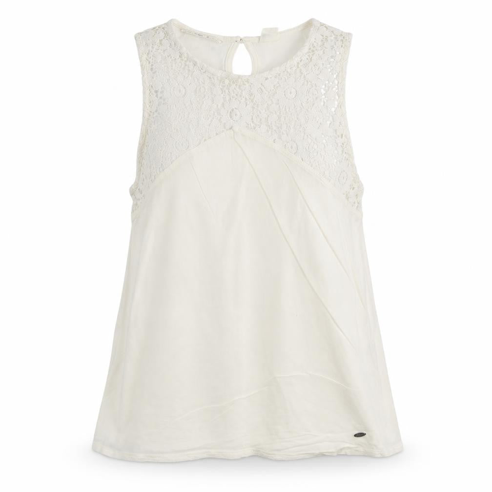 O'Neill Womens Ivory Crochet Cotton Sleeveless Tank Top Size 12