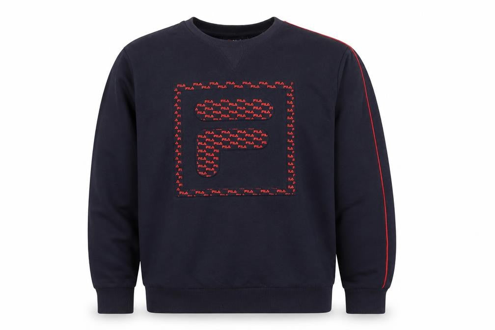 Fila Men’s Blue XL Pullover Sweatshirt Crew Neck Logo Fleece