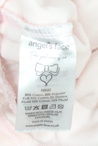Angel's Face Girls Pink Velour Ruffle Zip Hoodie 6-7 Years