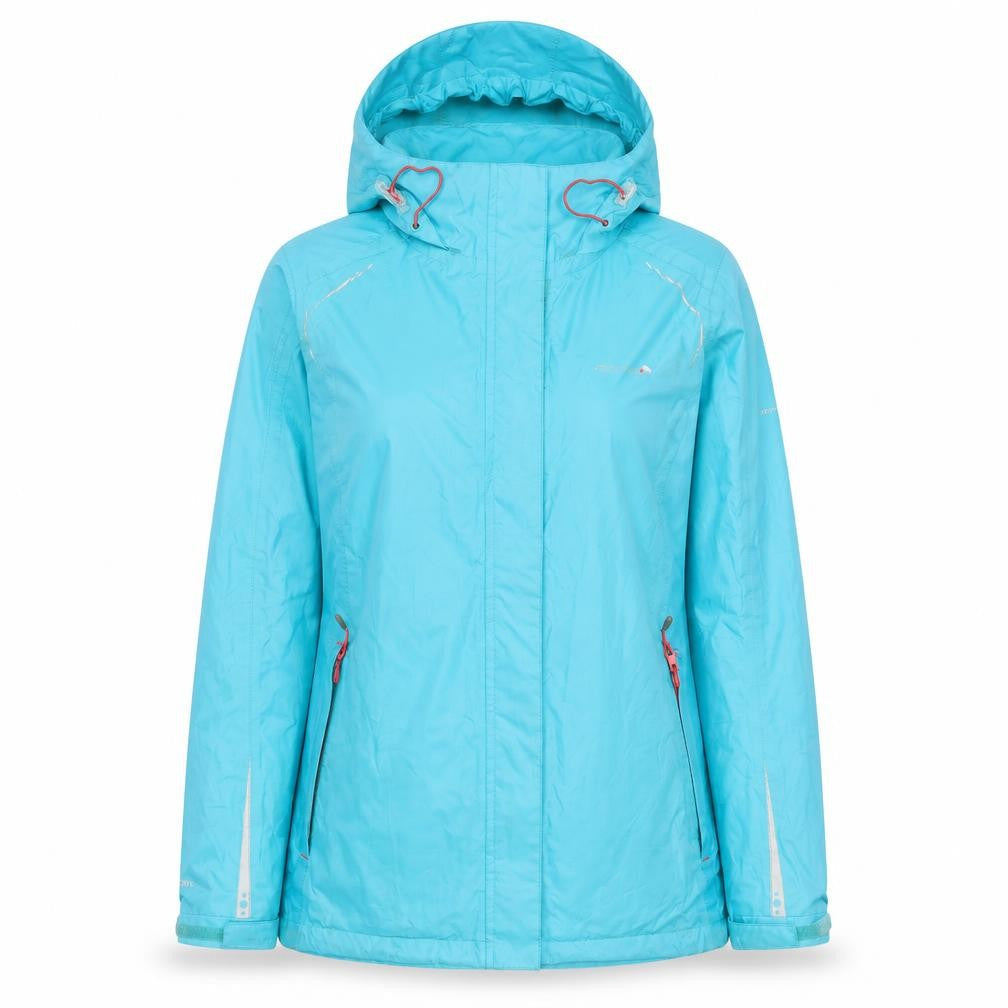 Regatta Women Blue Waterproof Hooded Mid-Length Rain Coat UK 12