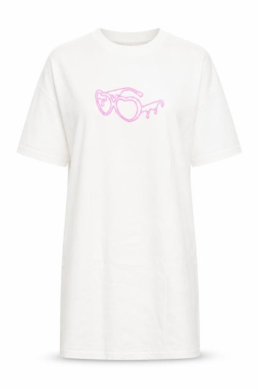 I Saw It First Women’s White T-Shirt Dress Size S Graphic Cotton Summer