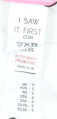 I Saw It First Women’s White T-Shirt Dress Size S Graphic Cotton Summer