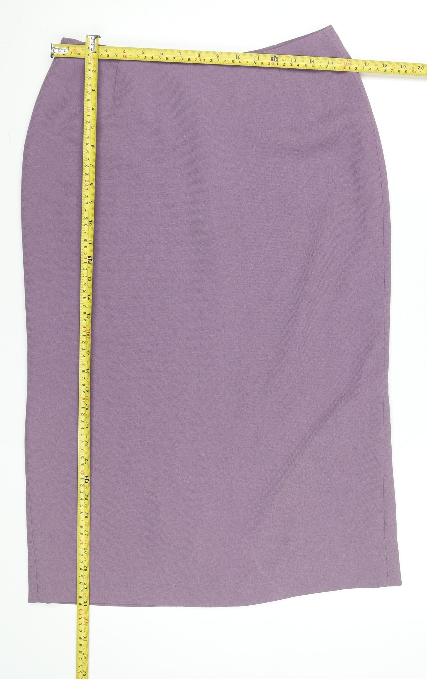 GOLD Women's Purple Pencil Skirt Size 14 Lined Knee Length Workwear