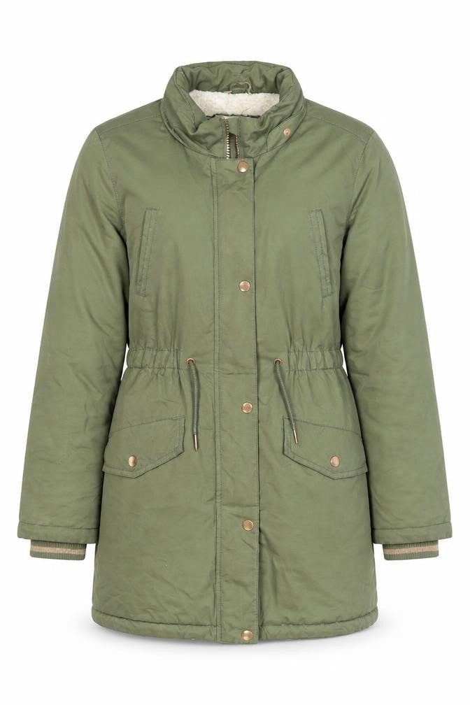 John Lewis Girls Green Hooded Parka Coat Age 14 Years Lined Mid-Length
