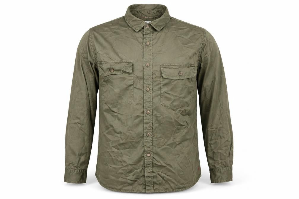 Lee Cooper Men's Green Long Sleeve Button-Up Casual Shirt M