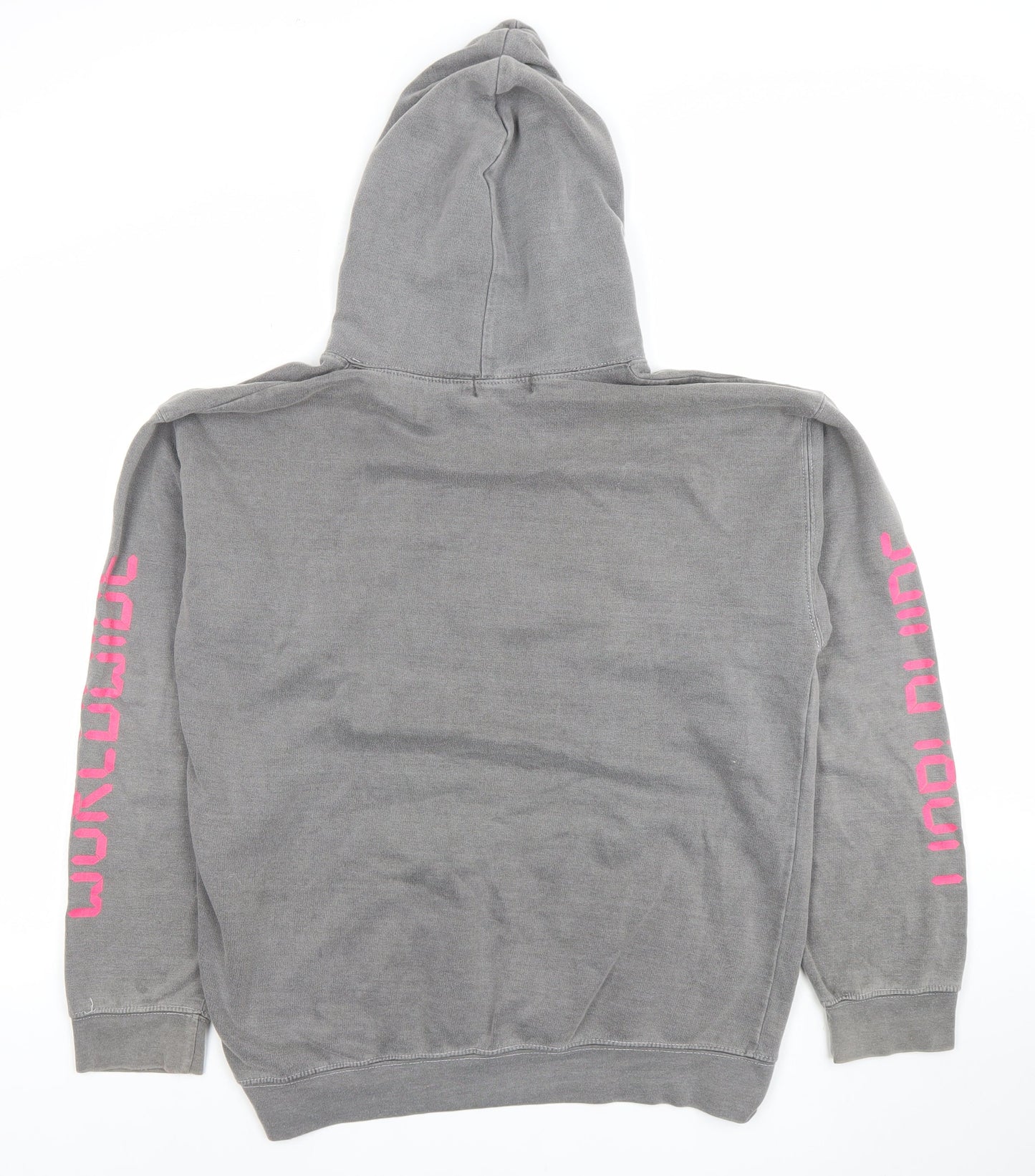 PrettyLittleThing Women's Grey S Pullover Hoodie with Worldwide Print
