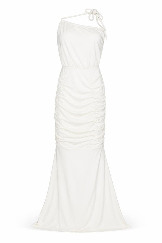 Honor Gold London Women White S Mermaid Maxi Ruched Formal Dress
