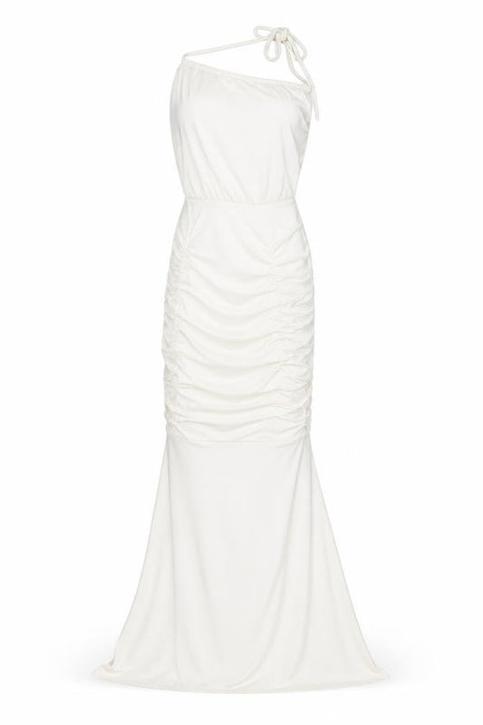 Honor Gold London Women White S Mermaid Maxi Ruched Formal Dress