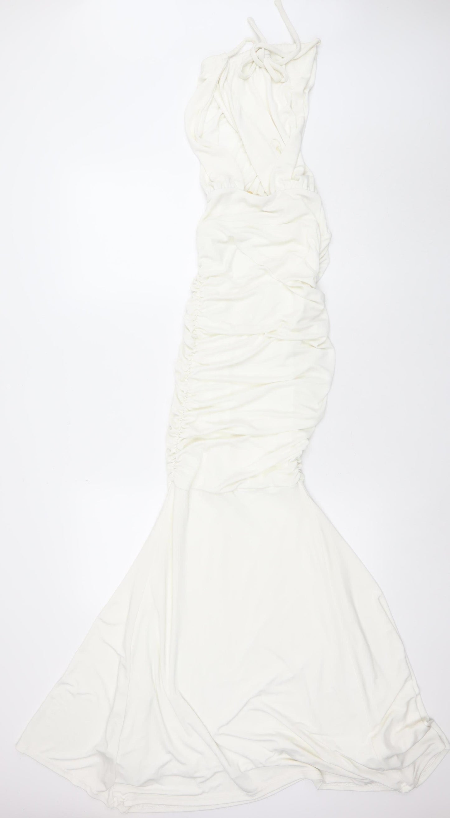 Honor Gold London Women White S Mermaid Maxi Ruched Formal Dress