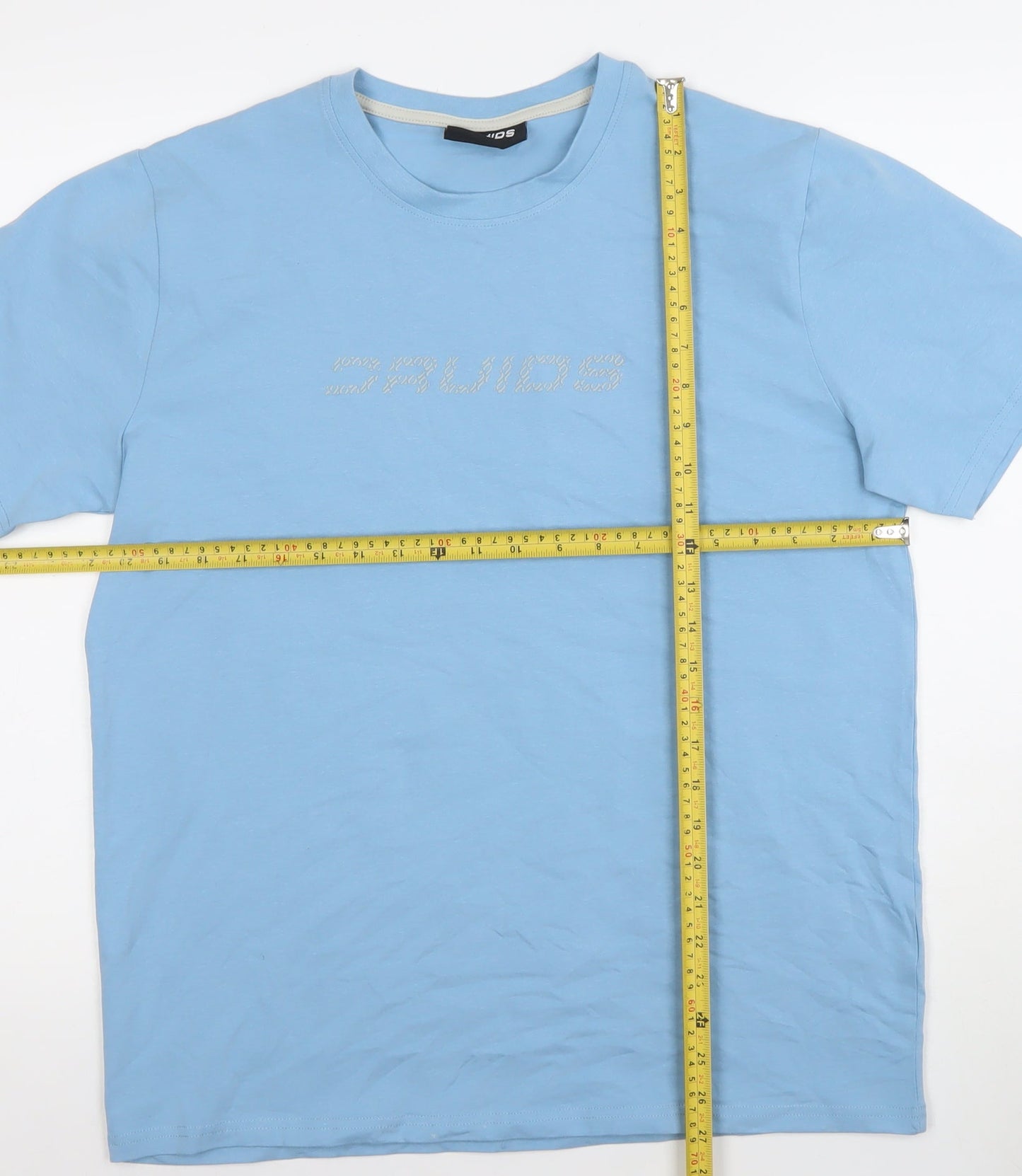 Druids Men's Blue Regular Fit Cotton Crew Neck T-Shirt Size S