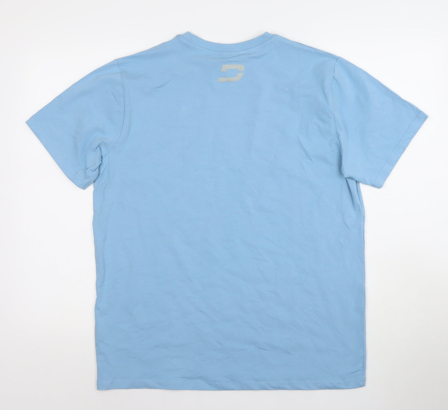 Druids Men's Blue Regular Fit Cotton Crew Neck T-Shirt Size S