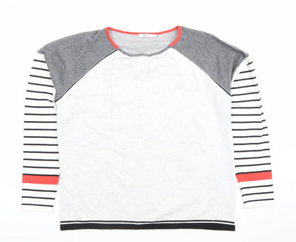 Additional front view of Cecil Women's Multicoloured Striped Crew Neck Long Sleeve Jumper M