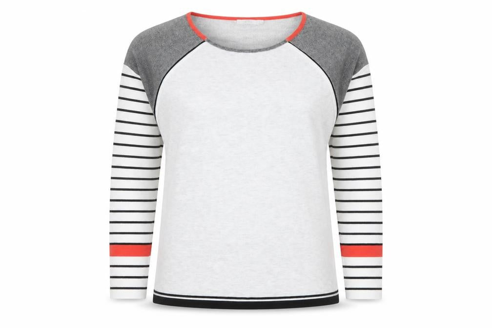 Cecil Women's Multicoloured Striped Crew Neck Long Sleeve Jumper M