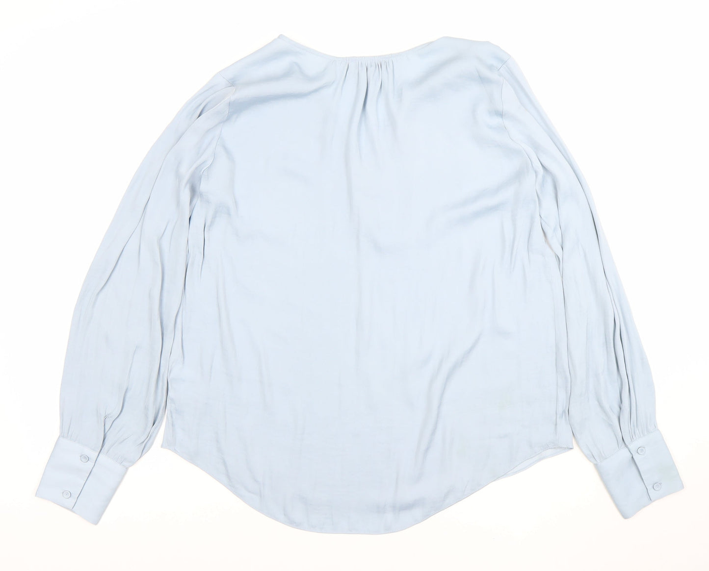 Maison d'Amélie Women’s Blue Long Sleeve V-Neck Blouse UK M