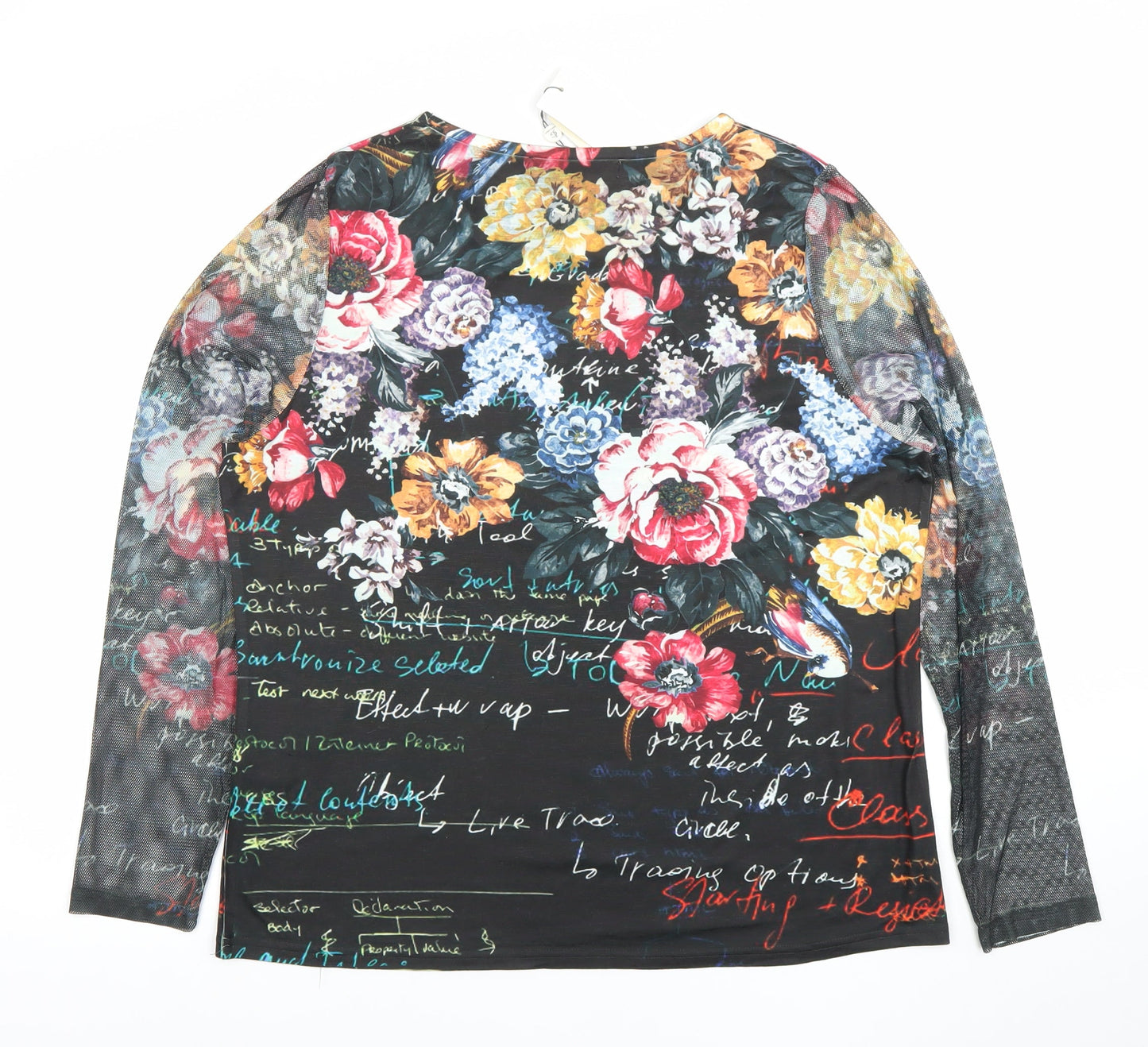 Jessica Graaf Women's Multicoloured Floral Long Sleeve T-Shirt Top 2XL