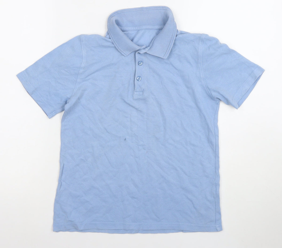 St. Bernard Boys Blue Cotton Polo Shirt 10-11 Years Button-Down Collar