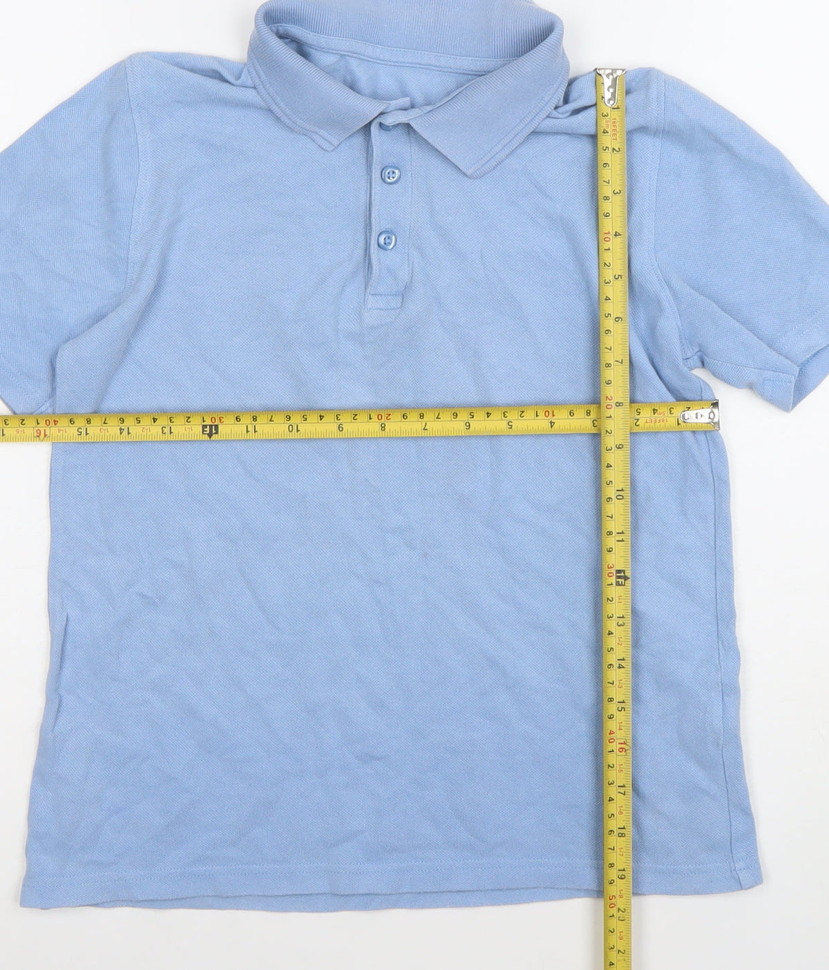 St. Bernard Boys Blue Cotton Polo Shirt 10-11 Years Button-Down Collar