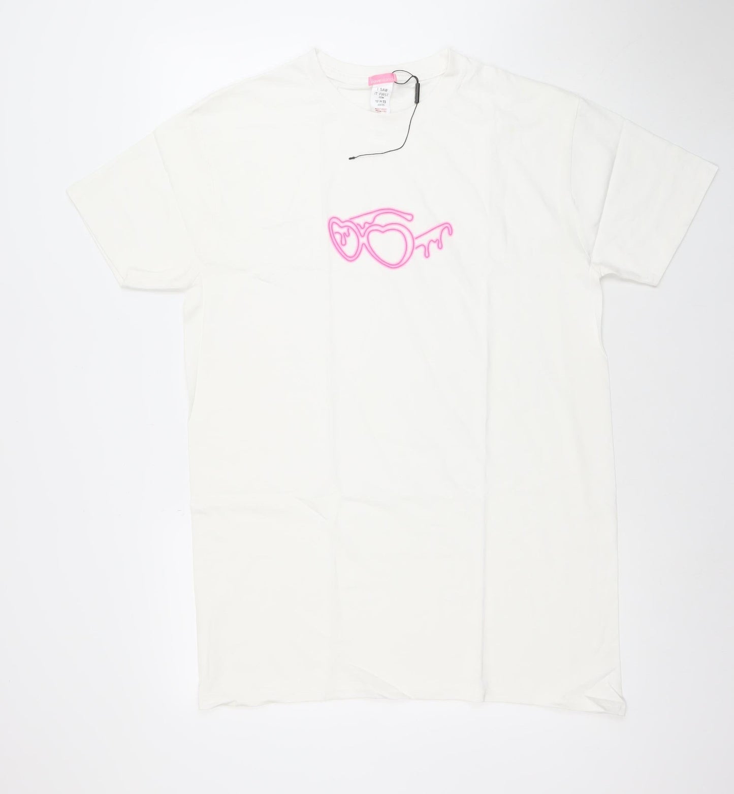 I Saw It First Women’s White Love Island Small Graphic T-Shirt Dress