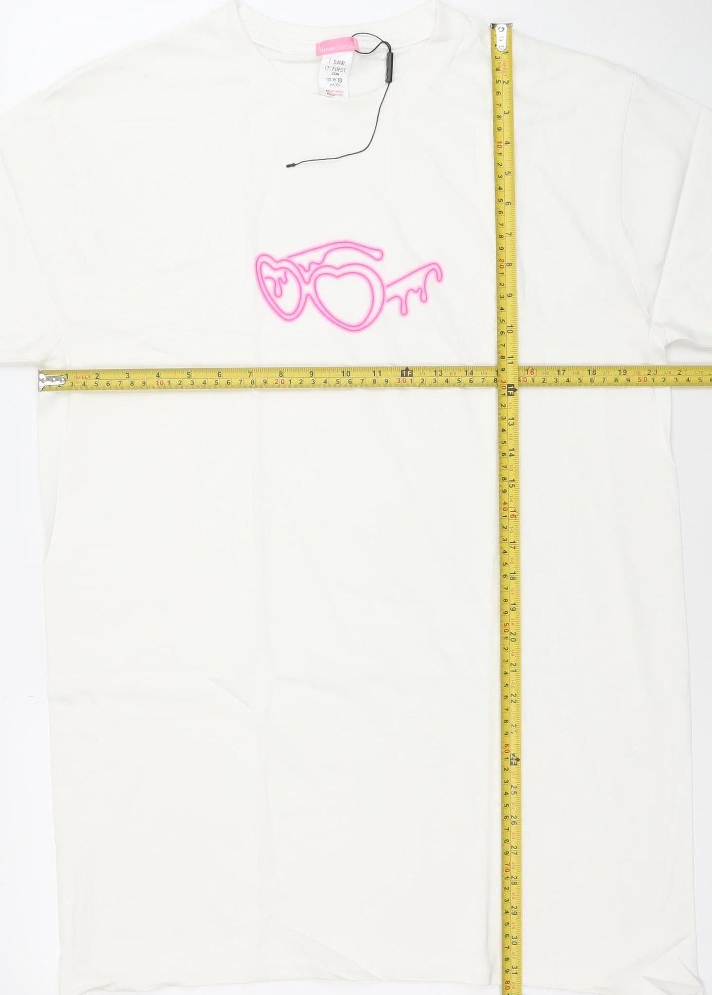 I Saw It First Women’s White Love Island Small Graphic T-Shirt Dress