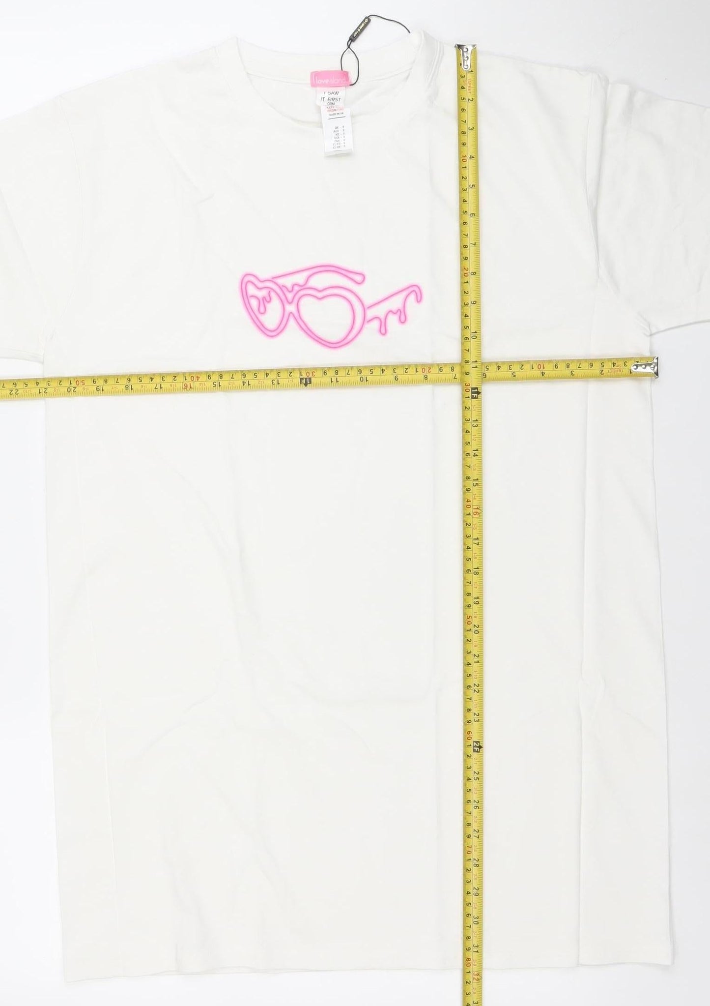 I Saw It First Women White Love Island Short T-Shirt Dress Size S