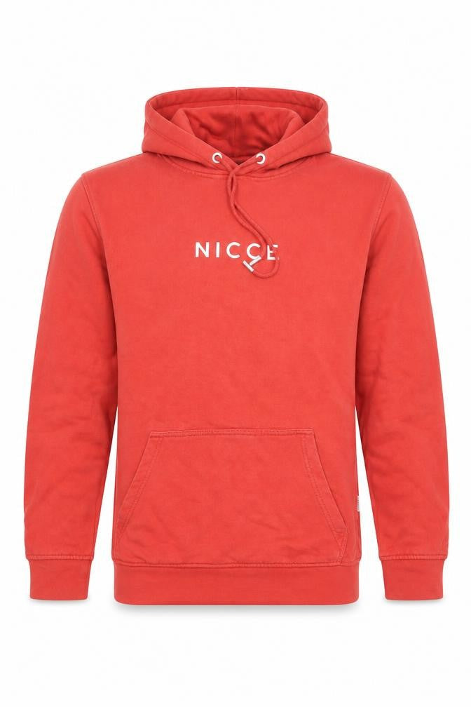NICCE Men's Red Pullover Hoodie XS Cotton Logo Sweatshirt