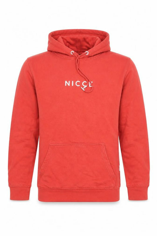 NICCE Men's Red Pullover Hoodie XS Cotton Logo Sweatshirt