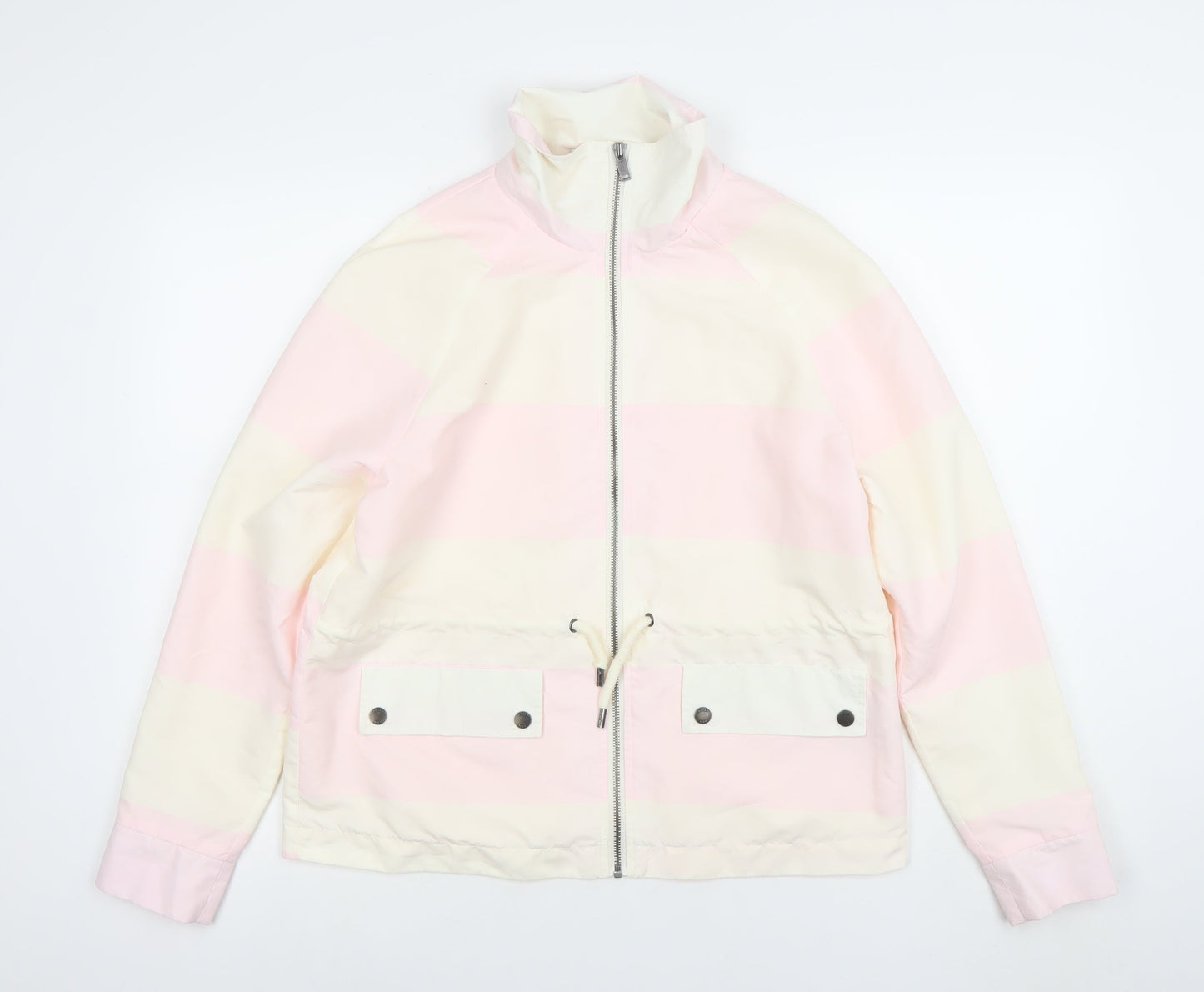Noisy May Women’s Pink Striped Windbreaker Jacket Size M