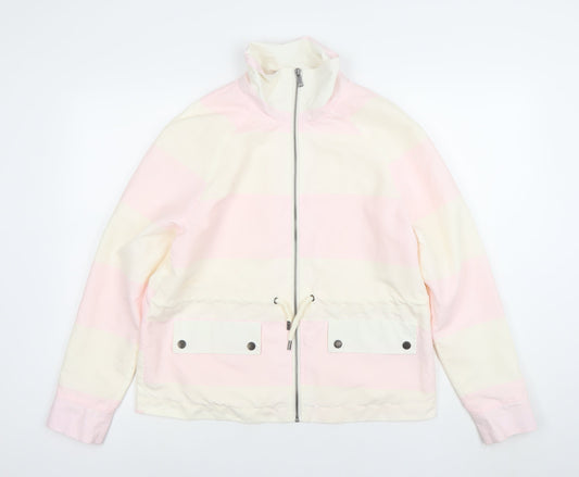 Noisy May Women’s Pink Striped Windbreaker Jacket Size M