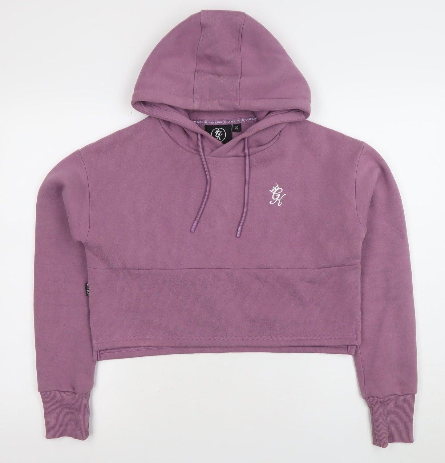 Gym King Women Purple Cropped Pullover Hoodie Size 10 Cotton Blend