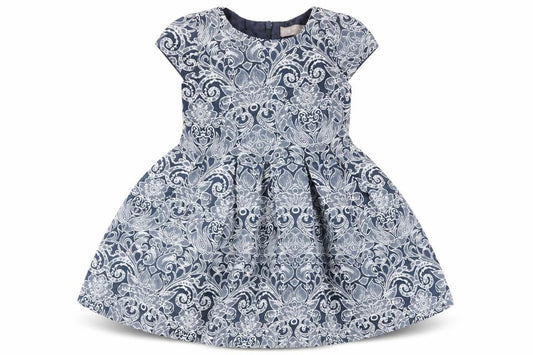Paul Costelloe Girls Blue Floral Fit & Flare Dress 3 Years