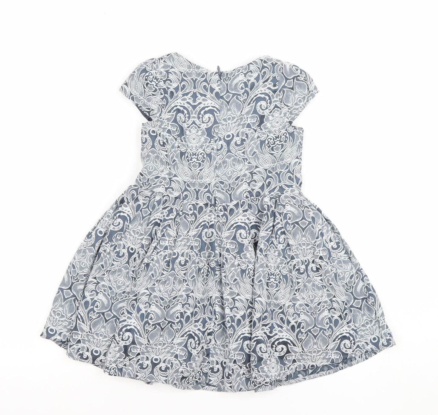 Paul Costelloe Girls Blue Floral Fit & Flare Dress 3 Years