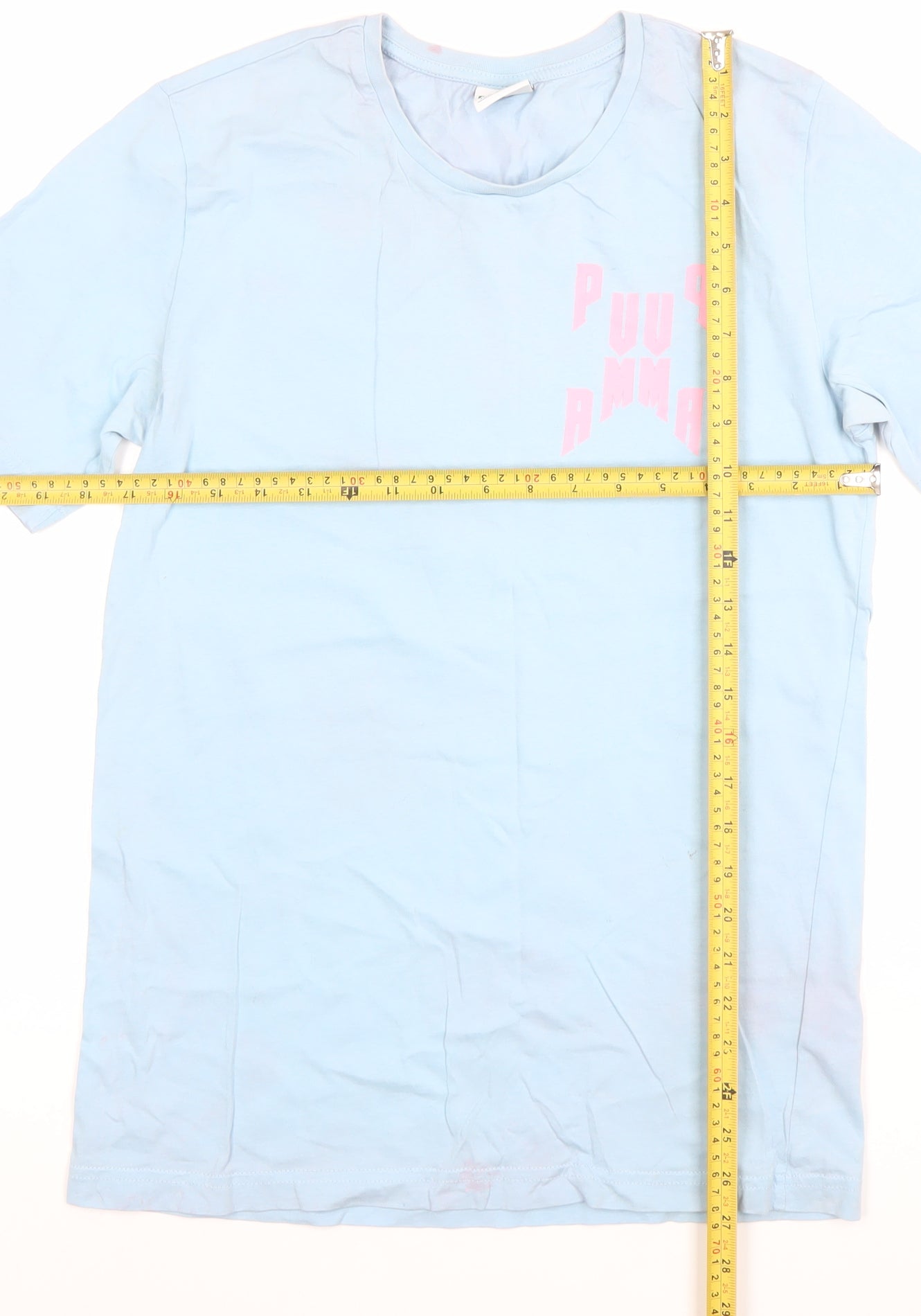 Puma Men Blue XS Graphic Sports Cotton Crew Neck T-Shirt