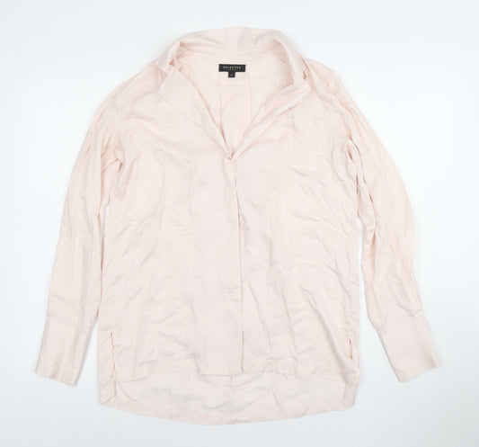 Selected Femme Women’s Ivory Button-Up Cotton Shirt Size 6