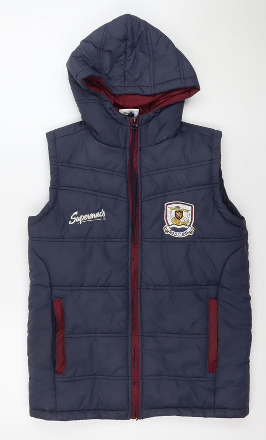 PowerSports Boys Blue Hooded Puffer Jacket 11-12 Years Sleeveless