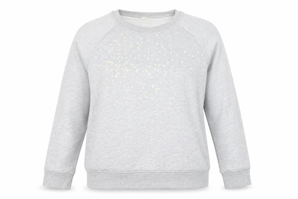 Hush Women Grey Polka Dot Pullover Sweatshirt Size M
