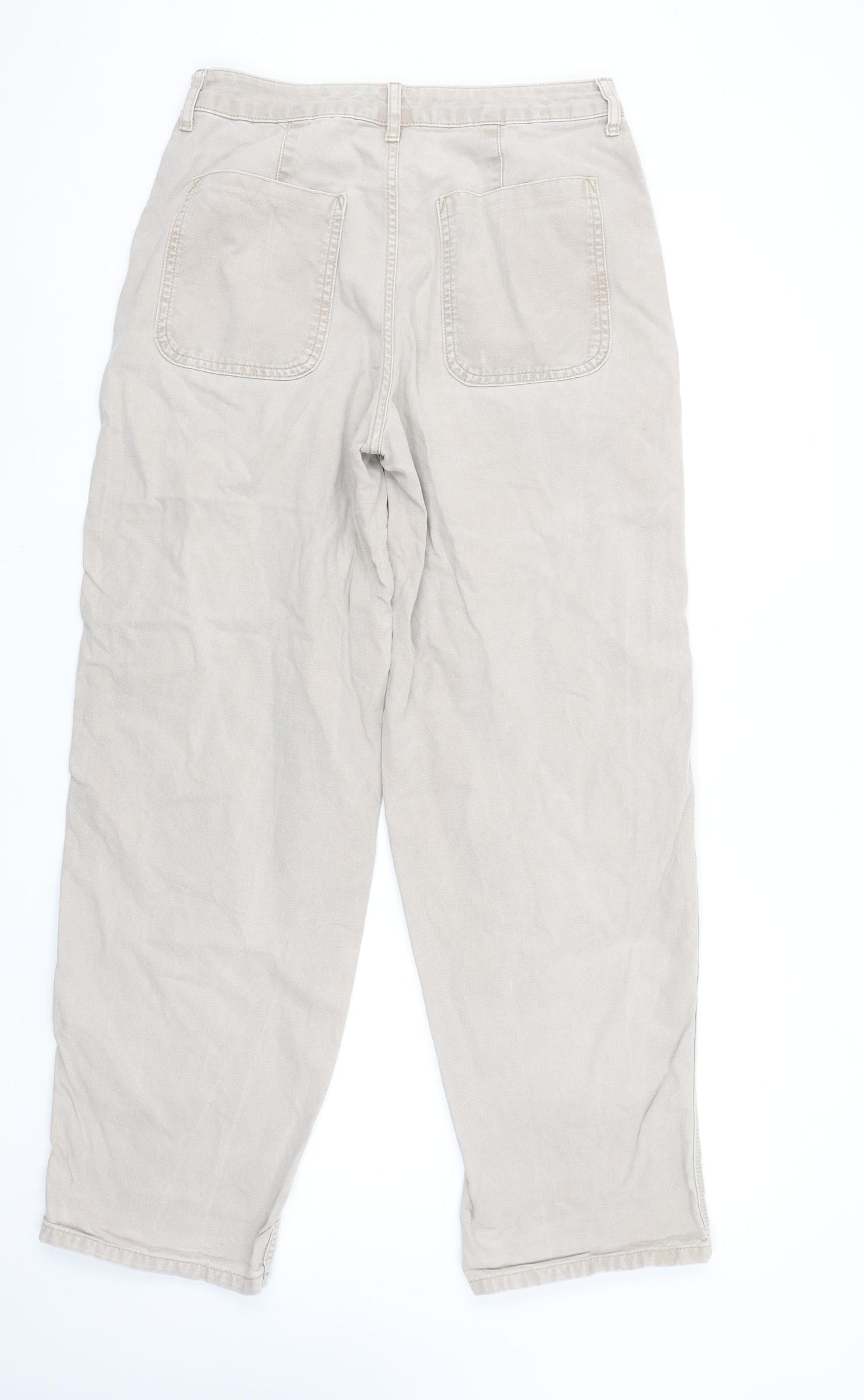 ASOS DESIGN Women's Beige Straight Leg Jeans Size 12 Cotton