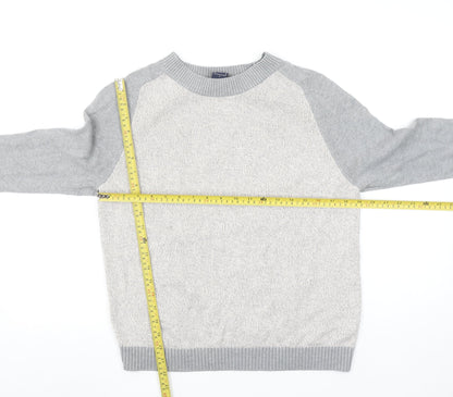 Gap Womens Grey Cotton Crew Neck Regular Fit Jumper Size S