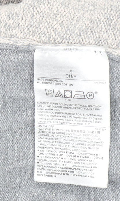 Gap Womens Grey Cotton Crew Neck Regular Fit Jumper Size S