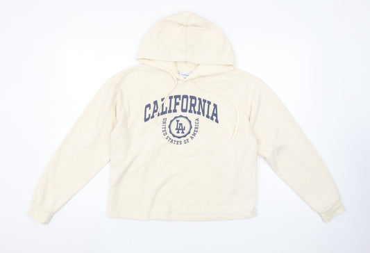 ONLY LIFE Women's Beige California LA Print Pullover Hoodie Size S