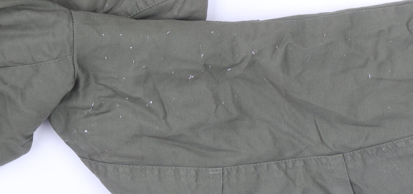 Marks and Spencer Women’s Green Faux Fur Hooded Parka Coat Size S