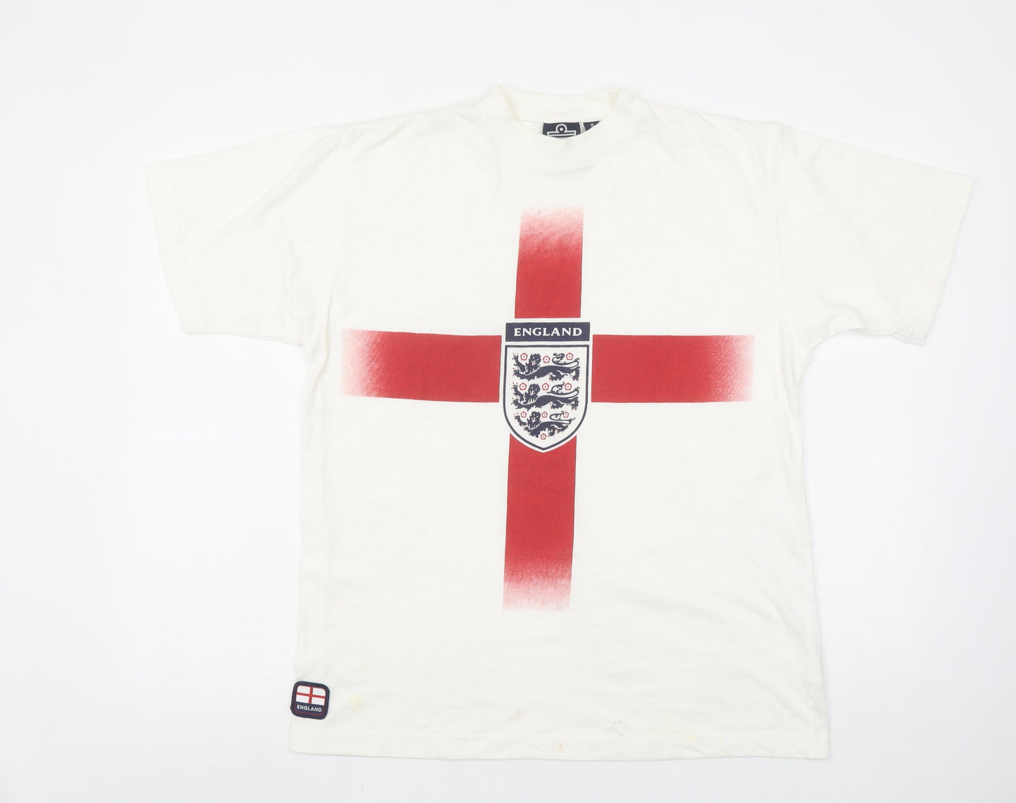 Admiral Men's White England Graphic Cotton T-Shirt Size S
