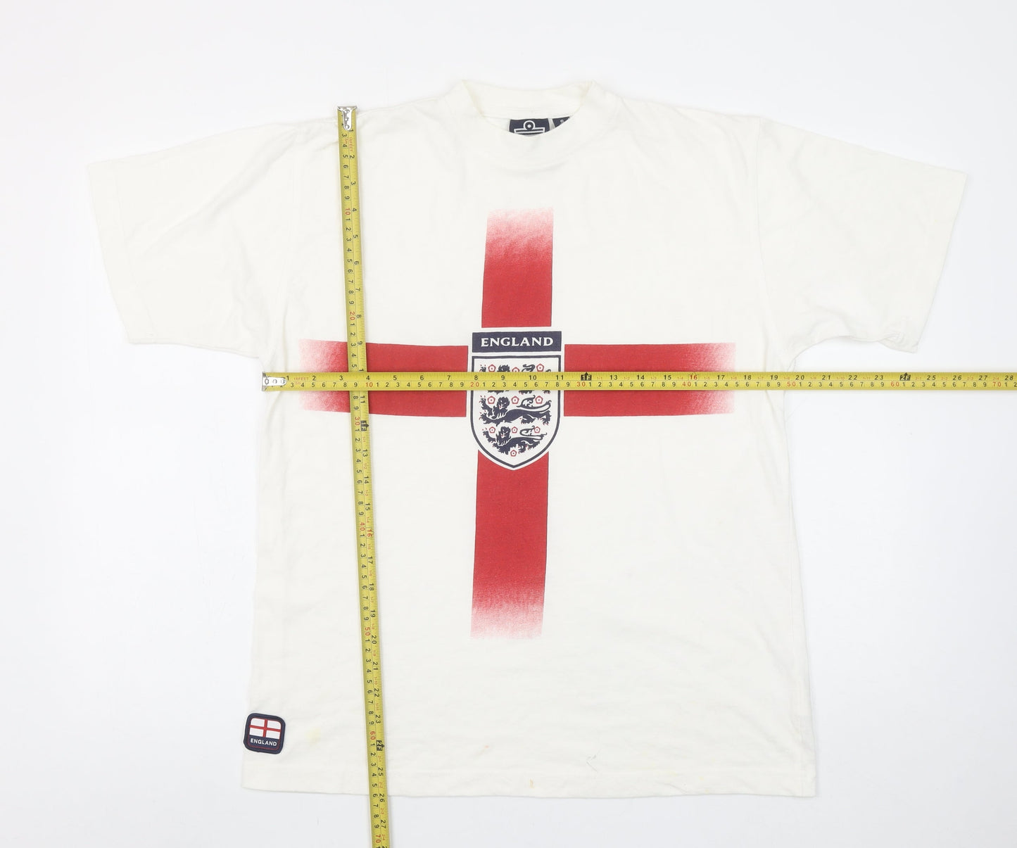 Admiral Men's White England Graphic Cotton T-Shirt Size S